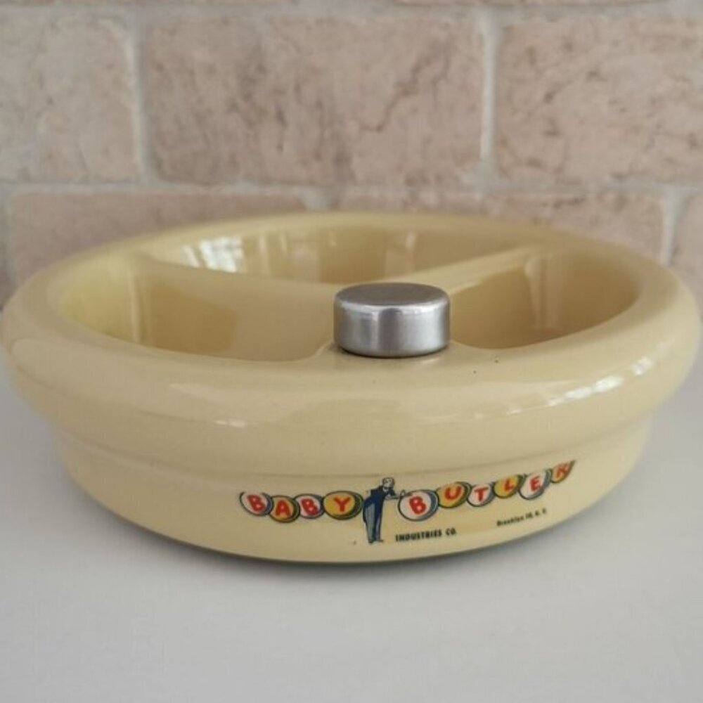 Vintage Baby Butler Children Divided Dish Warming Tray Nursery Guild Industries